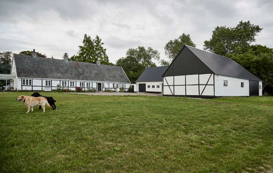 Mit Stahlprofilen „gedeckter“ Fachwerkhof, Sneserevej 69, 4733 Tappernøje, Dänemark